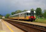 FS ALn668.1401 + ALn668.1452 + LDn24.333 painted with the historical livery, in Costamasnaga station on the 7th of June in 2008.