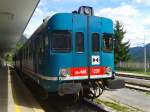 ALn 668 1239 und ALn 668 1231 warten in Calalzo-Pieve di Cadore-Cortina bis sie eine Stunde später als R 5959 nach Belluno unterwegs sein werden.