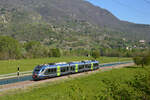 ALn 501/502 091 mit RV 2775 nach Aosta zwischen Settimo-Tavagnasco und Quincinetto - 18.04.2022