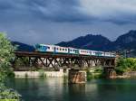 FS ALn668 1003 back to the R5133 crossing the Adda River in Lecco on the 7th of June in 2008