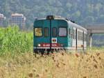 12.8.2012 16:07 FS ALn 668 1026 als Regionalzug (R) aus Roccella Ionica nach Catanzaro Lido kurz vor dem Bahnhof Squillace.