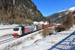 EU43 007 + EU43 005 mit GAG 44121 am 15.12.2018 bei Brennero.