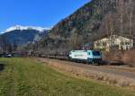 EU43-008 mit einem Stahlzug am 24.11.2015 bei Campo di Trens.