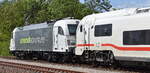 Überraschung am Bahnhof Nauen, dort pausierte am Nebengleis ein Testzug mit RailAdventure GmbH, München [D] und dem italienischen Taurus  190 311  [NVR-Nummer: 91 83 2190 311-7 I-RADVE] mit