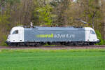 RailAdventure GmbH, München [D] mit ihrem italienischen Taurus  190 311  [NVR-Nummer: 91 83 2190 311-7 I-RADVE] am 21.4.26 bei Eglharting als Lz.  Habe ich erst jetzt bei studieren bemerkt das es italienisch ist.