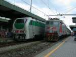 E 402 167 und E 424.339 navetta in Lamezia Terme.