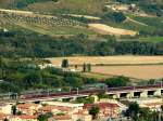 Ein italienischer ETR 500 in Orvietto auf der Fahrt von Rom nach Florenz, 08.09.2009