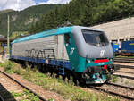 Trenitalia E412 001 abgestellt am Bahnhof Brenner/Brennero. Aufgenommen am 23.08.2021