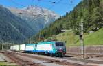 Am 9.September 2012 durchfhrt die im Auftrag fr TXL fahrende E412 006 mit einer Schwesterlok den Bahnhof Mallnitz-Obervellach Richtung Villach/Tarvisio-Boscoverde.