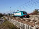 Die 464 657 mit einem Regionalzug am 10.02.2018 unterwegs bei Udine.