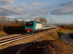 Die E 464 280 mit einem R nach Udine am 03.01.2019 unterwegs bei Cormons.
