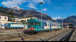 ALn 668 1023 steht am 19. Februar 2016 flankiert von zwei E.464 in Domodossola abgestellt.