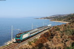 R 3840 (Palermo Centrale-Messina Centrale) mit Schublok 464 150 bei Torremuzza 4.10.16