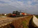 Die 483 057 mit einem KLV-Zug am 07.12.2019 unterwegs bei Casarsa della Delizia.