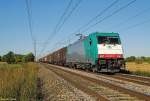 Railion Italia E483.001SF hauling an eastbound freight-train near Arena Po on the 4th of October in 2008