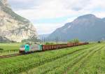 E483 002 of the Rail Traction Company heads south past Salorno,22 May 2013.