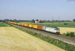 E633 079 hauls a northbound freight train past Pizalle, 12 July 2012