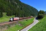 EU43 006 mit GAG 44121 am 28.06.2019 bei Brennerbad.