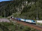 Die EU 43 008 und die EU 43 003 mit einem KLV-Zug am 14.05.2013 unterwegs bei Brennero.