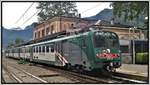 R4953 mit Ale 582-029 in TreNord Bemalung nach Colico wartet auf die Abfahrt in Chiavenna. (06.09.2019)