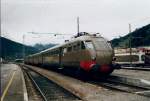 Ein Italienischer ALe 840-Triebwagen im sdtirolischen Bahnhof Innichen im Mai 1998.