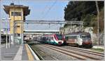 ETR 425 042-A Leonardo Express überholt den IC501 in Roma Ostiense. (24.02.2020)