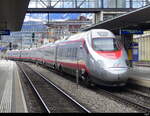 SBB/FS - ETR 610 101-3 als EC bei der Ausfahrt im Bhf. Spiez am 09.03.2024