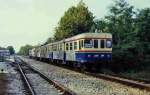 Von Camponogara, in der Po Ebene gelegen,kann man mit einer Privatbahn direkt
in die Lagunenstadt Venedig fahren. Ein sehr bequemes und preiswertes Angebot.
Am Bahnhof in Camponogara parken und dann Zug fahren. So machten wir es am
14.10.2002. Gerade luft die Privatbahn, hier TW 668609, nach Venedig ein.