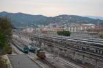 Italien Blick auf den Bahnhof von Savona zusehen ist auch Ale 940 044 12.08.2012
