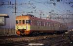 Venedig Santa Lucia am 19.1.1991  Aus Venedig Mestre kommend erreicht der FS Elektrotriebwagen  ALe 801 den Hauptbahnhof von Venedig.