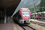 Am 03.07.2018 stand ETR 170 149 als Regionalzug (Brennero - Merano/Meran) am Bahnsteig vom Bahnhof Brennero und wartete auf die Abfahrt in Richtung Bozen.