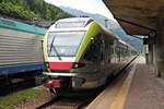 Am Morgen des 04.07.2018 stand ETR 170 208 am Bahnsteig im Bahnhof vom Brenner und wartete dort auf ihren nächsten Einsatz.