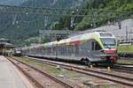 Nachschuss auf ETR 170 297, als dieser am Nachmittag des 05.07.2018 als Regionalzug (Merano/Meran - Brennero) in den Endbahnhof fuhr.