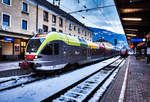 ETR 170 107 wartet in Lienz auf die Abfahrt als REX 1888, nach Fortezza/Franzensfeste.