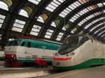 E 444 und ETR 500 im Mailander Hauptbahnhof.