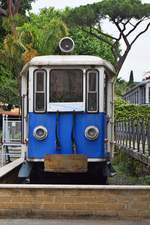 Elettromotrice 70 - Frontansicht - ausgestellt in Bahnmuseum Roma Porta San Paolo, aufgenommen am 21.05.2018.