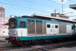 Diesellok BR D 445 in neuer Lackierung am 22.10.2005 im Bahnhof Cagliari.