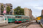 ADE14+13 rangieren am 03.04.2023 im Bahnhof Catania Borgo.