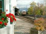 Eisenbahnromantik im Südtirol.Rittnerbahn in Oberbozen/Soprabolzano 2007(Archiv P.Walter)