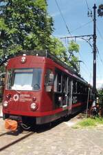 Triebwagen der Rittnerbahn (ehemals BDe 4/8 21, Appenzeller Bahnen) im Bahnhof Oberbozen ca.