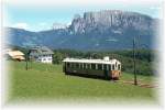 Italien/Sdtirol,Die Rittnerbahn vor der Kulisse   der Dolomiten (1985)