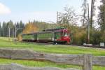 Einst fuhren sie von St.Gallen nach Trogen,die  neuen  Züge der Rittnerbahn.Hier nahe der Kreuzungsstation Lichtenstern/Stella Renon.Es ist nicht mehr das k.u.k. Flair,wie vor 30 Jahren als ich das erste Mal auf dem Ritten war.07.10.14