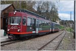 Rittner Schmalspurbahn Maria Himmelfahrt - Oberbozen - Klobenstein. Be 4/8 21 ex Trogenerbahn in Maria Himmelfahrt. (16.04.2016)