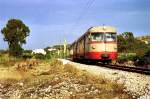 ADm 59 (Triebwagen) + RPm 152 (Steuerwagen) nahe Alghero (10. September 1989)