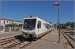 Der ARST (transporti regionali della sardegna) ADeS01 (95 83 4600 001-0 [A] / 95 83 4600 101-8 [B]) Doppeltriebwagen verl�sst als AT 70 den h�schen Ort Alghoro mit dem Ziel S�ssari.
