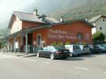 Talstation der Mendelbahn (1903)bei Kaltern/Sdtirol am 17.10.07  Von hier gab es eine 2,2km lange Zubringerbahn zur Endstation der beretscherbahn in Kaltern/Caldaro