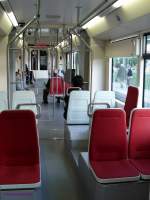 Innenansicht der Straenbahn CA09 der FdS in Cagliari vom Typ   Tramcar 06T von koda.