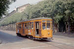 Milano / Mailand ATM Linea tranviaria / SL 29 (Motrice / Tw 1914) am 2. August 1984. - Scan eines Farbnegativs. Film: Kodak CL 200 5093. Kamera: Minolta XG-1.