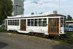 Triebwagen 1734 an der Wendeschleife der Line 5 Ospendale  am 2. September 2026. Werbung für Algebris Investment. In dieser Bemalung gab es einige Wagen.