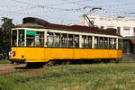 Triebwagen 1609 an der Station Ospedale  (Spital) am Ende der Wendeschleife der Line 5. Am 2. September 2026.
